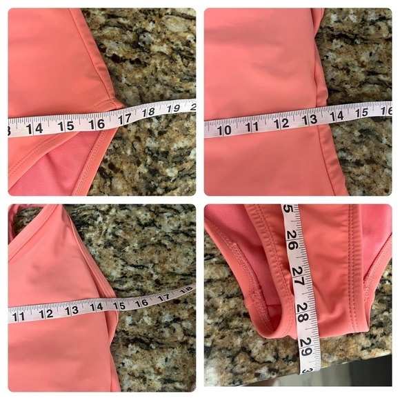 Kona Sol Women’s Orange One Piece Swimsuit L Adjustable Straps VNeck Summer Swim - Picture 6 of 11